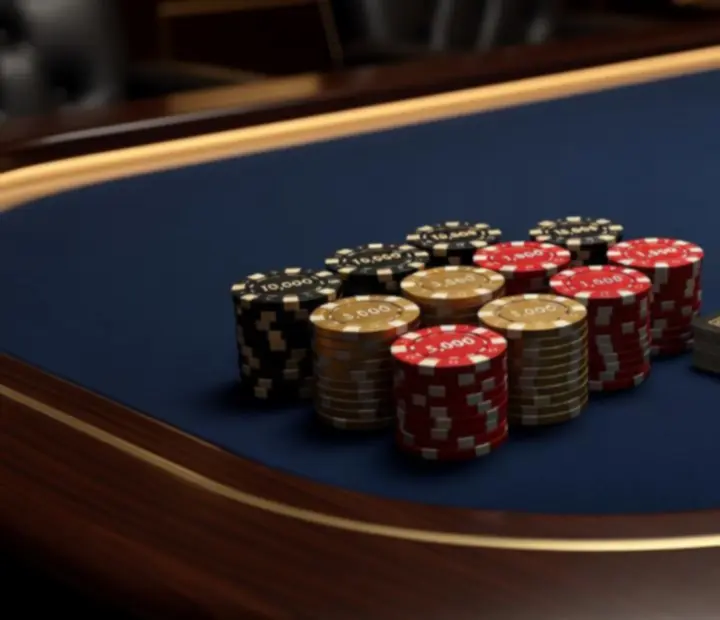 Luksusowy stół pokerowy z kasynowym wykończeniem podczas eventu